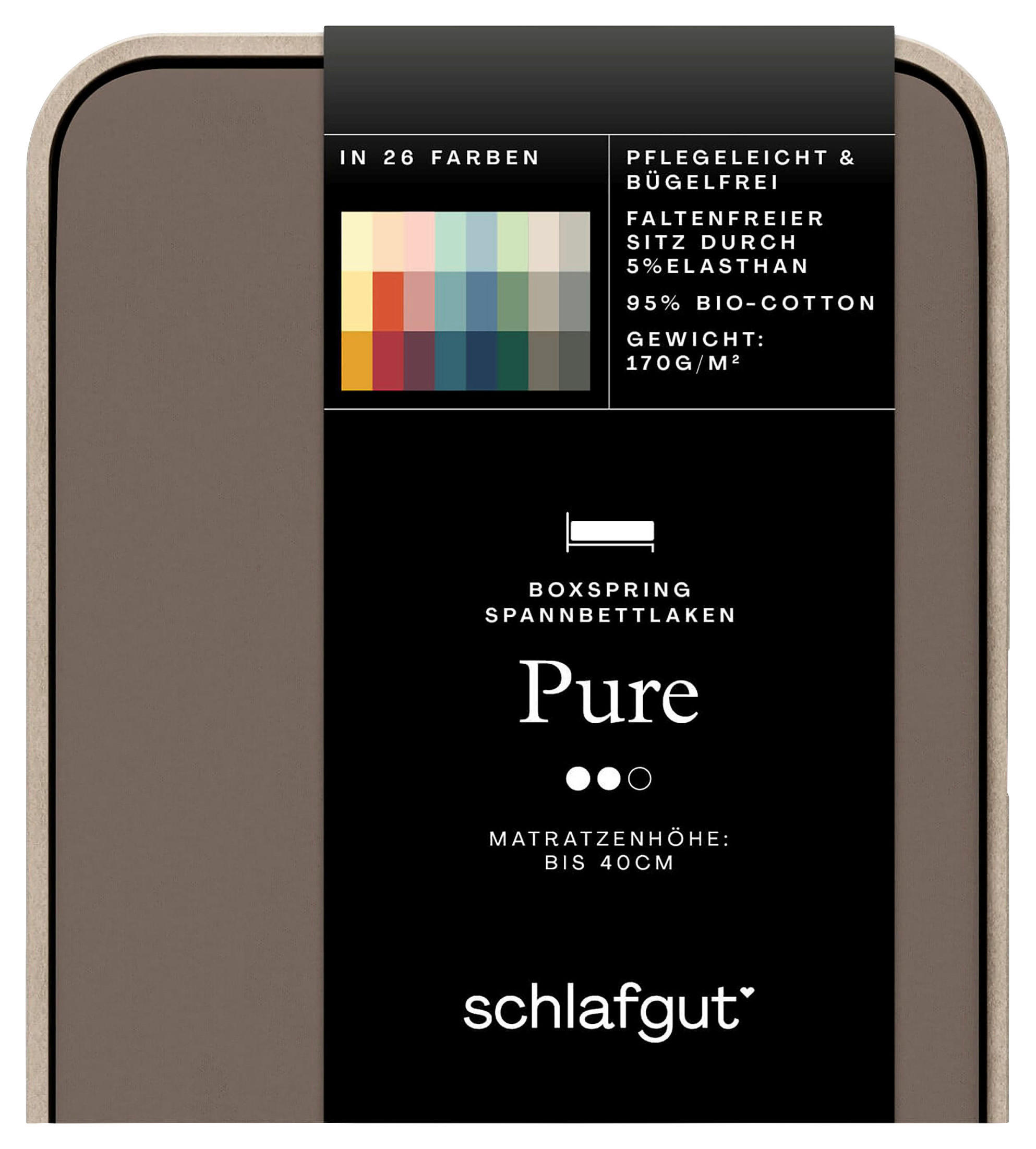 BOXSPRING-SPANNLEINTUCH PURE Jersey  - Taupe, Basics, Textil (90-100/190-220cm) - Schlafgut