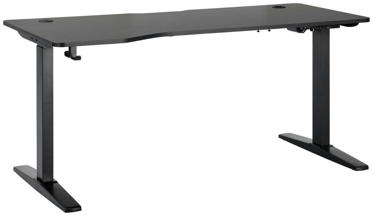 SCHREIBTISCH Schwarz  - Schwarz, Modern, Holzwerkstoff/Kunststoff (160/71/116/75cm) - MID.YOU