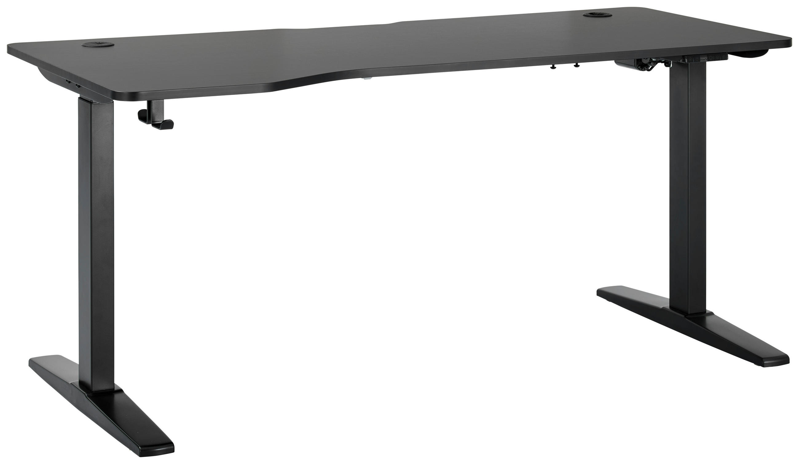 Mid.you Schreibtisch Schwarz 75x69-114x160 cm