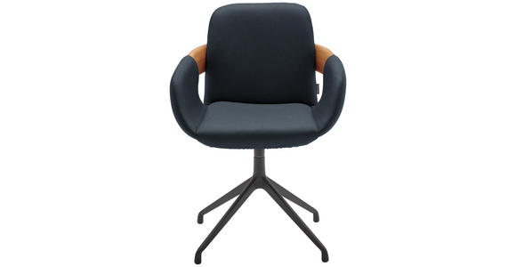 ARMLEHNSTUHL  Lederauswahl, Stoffauswahl, Typenauswahl, Sitzfläche 360° drehbar  Echtleder  - Eichefarben/Cognac, Natur, Leder/Holz (60/86/60cm) - Valnatura