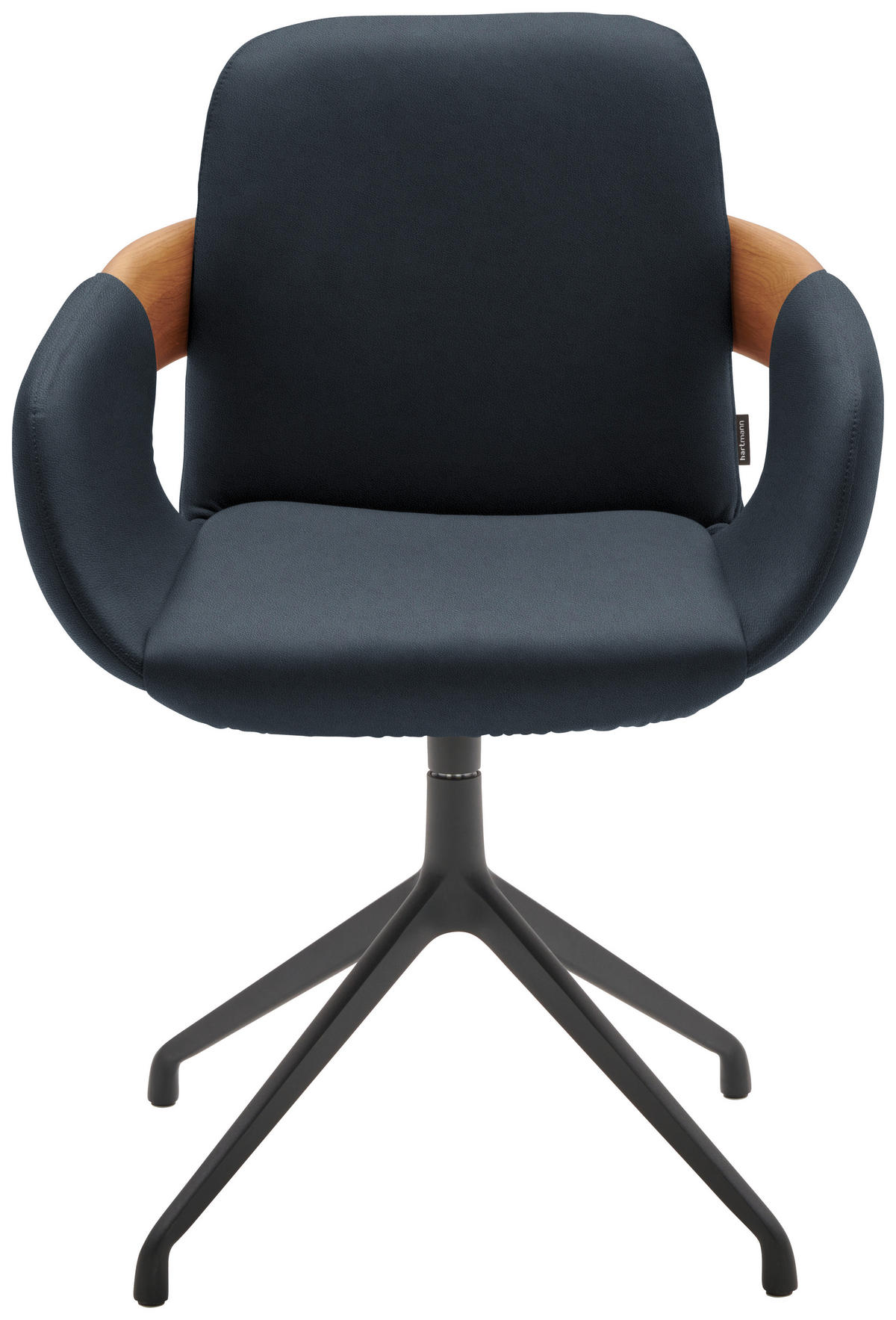 ARMLEHNSTUHL  Lederauswahl, Stoffauswahl, Typenauswahl, Sitzfläche 360° drehbar  Echtleder  - Eichefarben/Cognac, Natur, Leder/Holz (60/86/60cm) - Valnatura