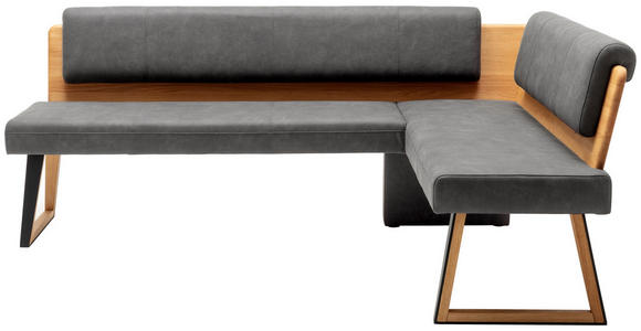 ECKBANK 195/155 cm  in Dunkelgrau, Wildeiche  - Wildeiche/Dunkelgrau, Design, Holz/Textil (195/155cm) - Venda