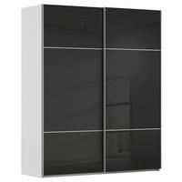 SCHWEBETÜRENSCHRANK 162/223/68 cm,  in Grau, Schwarz, 2 Tür(en)  - Alufarben/Schwarz, KONVENTIONELL, Glas/Holzwerkstoff (162/223/68cm) - Novel
