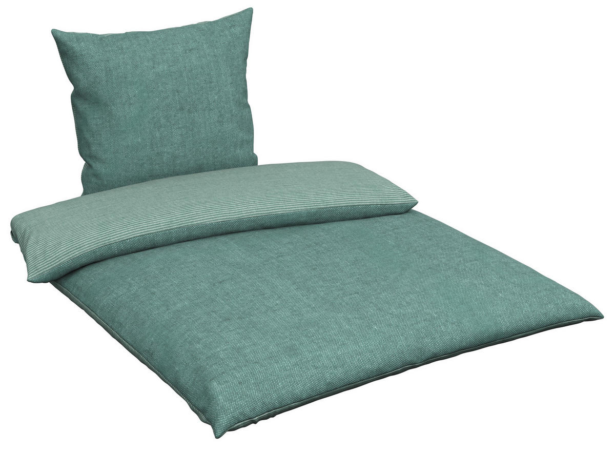 WENDEBETTWÄSCHE Eklutna 135/200 cm  - Dunkelgrün, Textil (135/200cm) - Novel