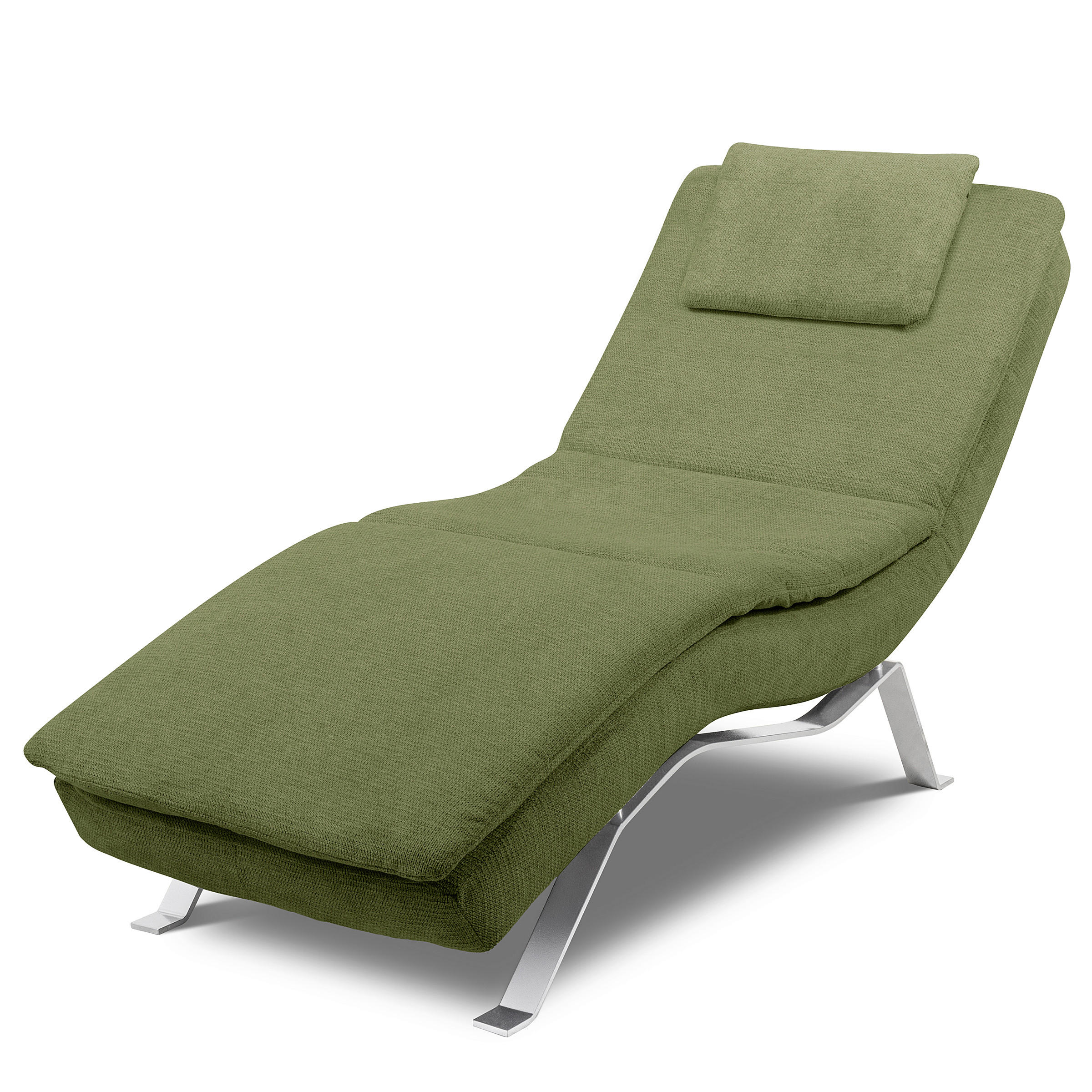 RELAXLIEGE in Chenille Grün  - Silberfarben/Grün, Design, Textil/Metall (65/95/171cm) - Celina Home