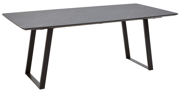 ESSTISCH rechteckig Grau, Schwarz  - Schwarz/Grau, Design, Kunststoff/Metall (200/100/76cm) - Dieter Knoll