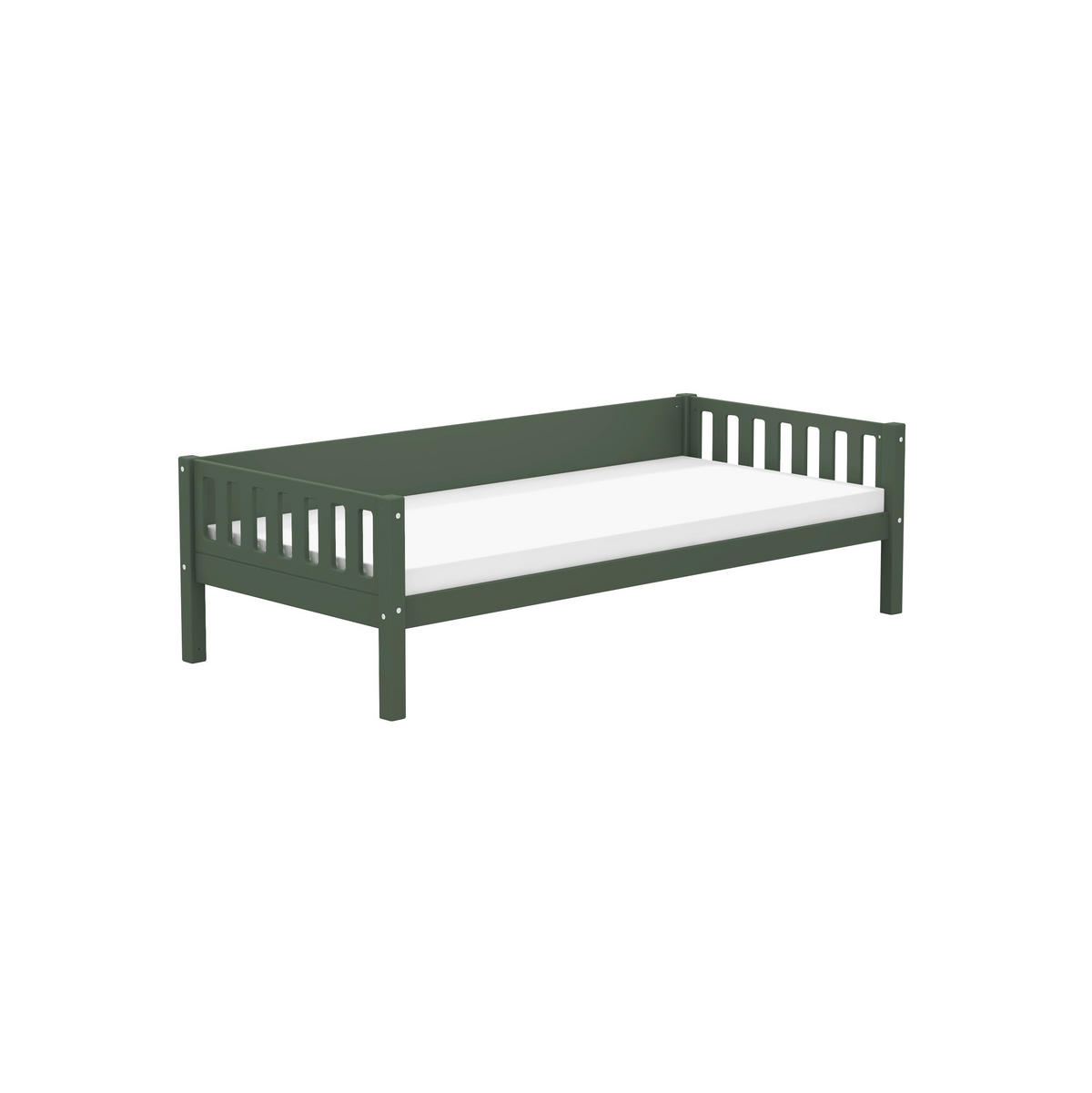BETT 90/200 cm,  in Dunkelgrün, Rollrost  - Dunkelgrün, MODERN, Holz (90/200cm) - Chameo