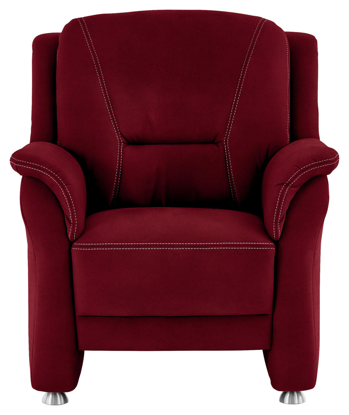 SESSEL in Mikrofaser Hellrot  - Hellrot/Beige, Konventionell, Textil/Metall (90/100/89cm) - Beldomo Comfort