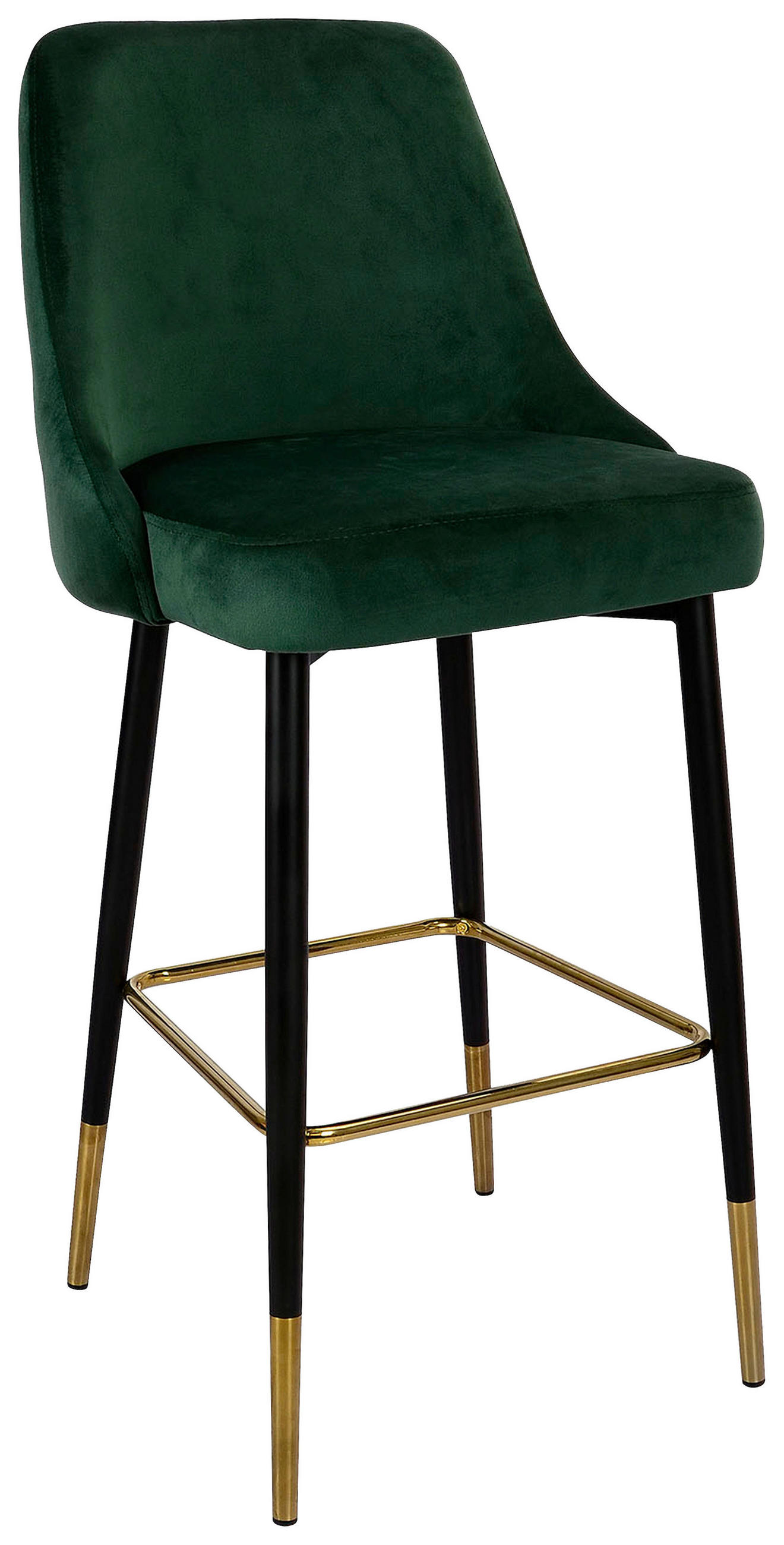 BARHOCKER in Metall, Textil Grün, Schwarz, Goldfarben  - Goldfarben/Schwarz, Design, Textil/Metall (53/110/57cm) - Kayoom