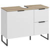 WASCHBECKENUNTERSCHRANK 80/60/35 cm  - Eichefarben/Schwarz, KONVENTIONELL, Holzwerkstoff/Metall (80/60/35cm) - home24