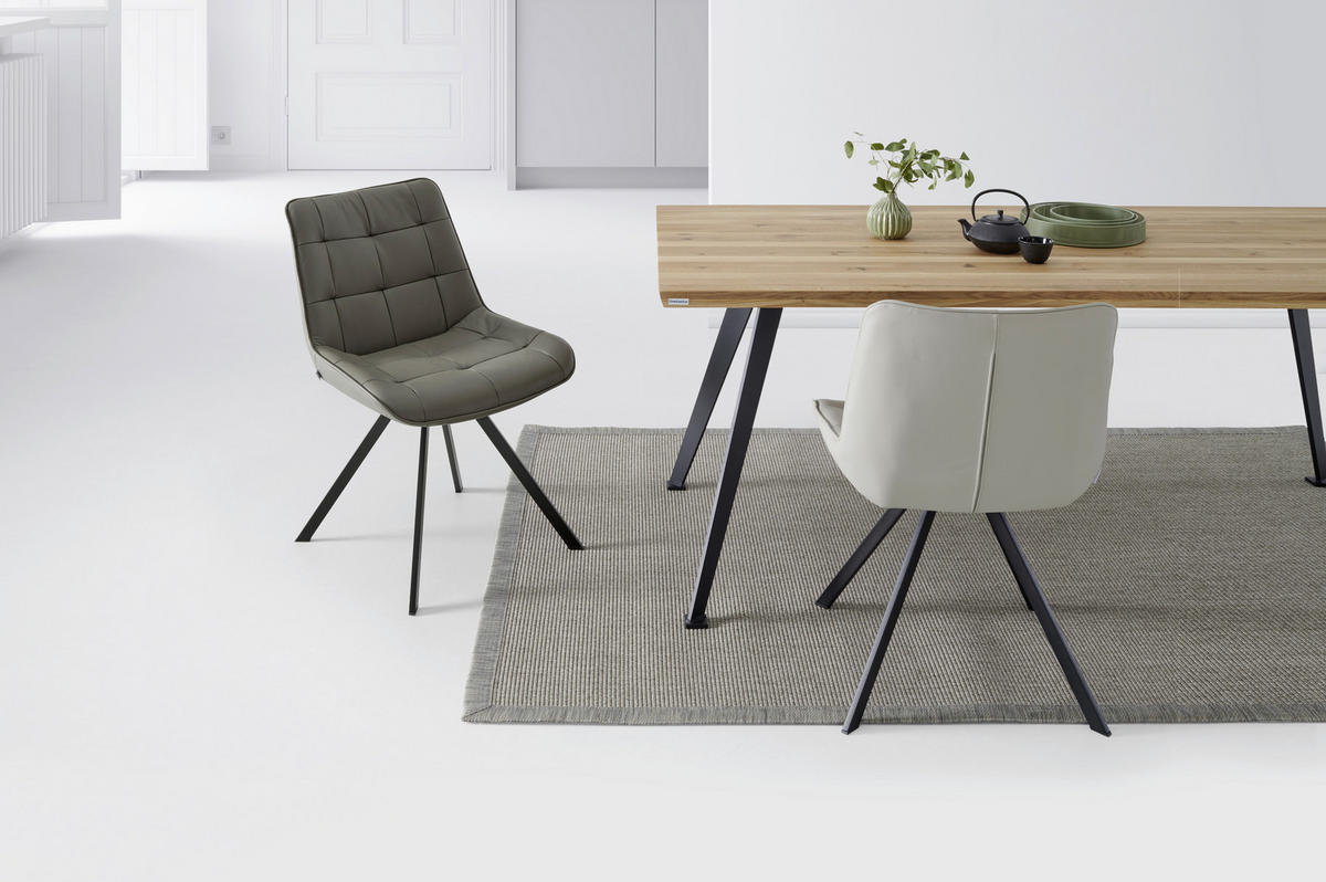 ŽIDLE, hnědá - černá/hnědá, Design, kov/kůže (56/86/60cm) - Livetastic