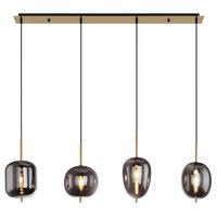 HÄNGELEUCHTE 110/18.5/120 cm  - Messingfarben, Design, Glas/Metall (110/18.5/120cm) - Globo