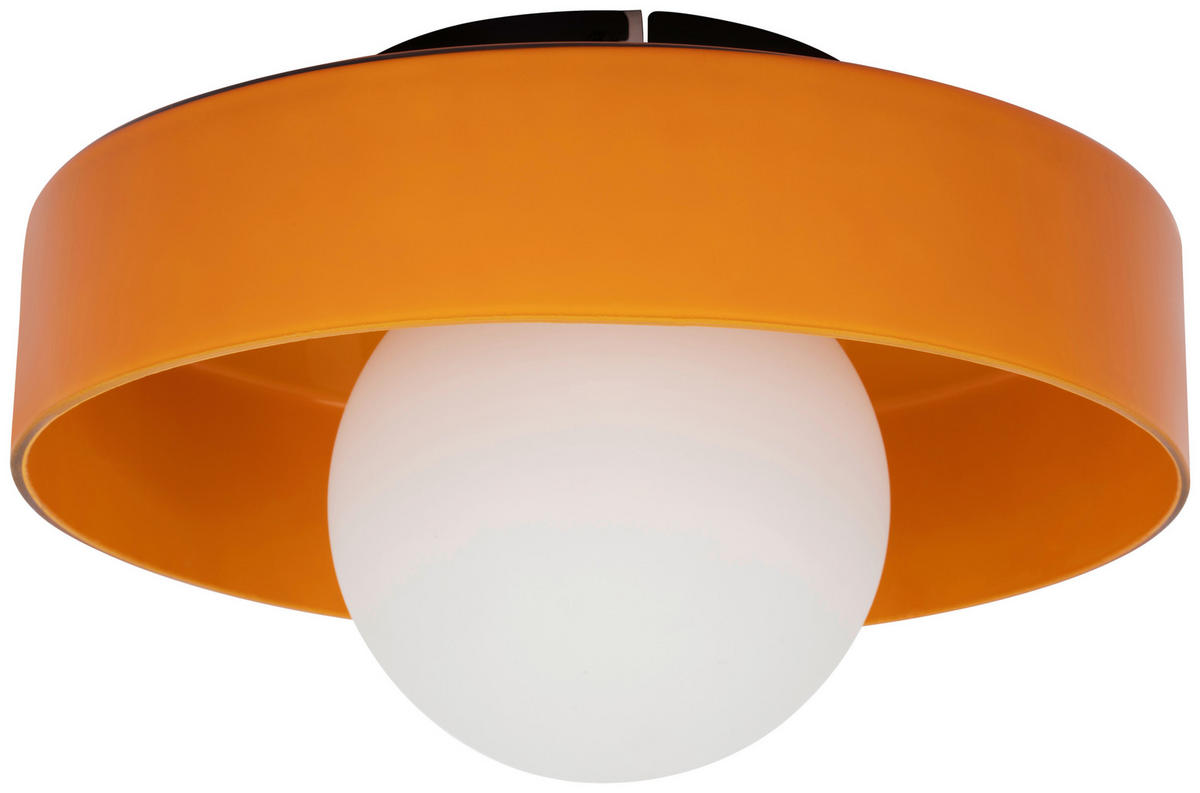 DECKENLEUCHTE 25/13 cm   - Orange, Design, Glas/Metall (25/13cm) - Collet's Monde