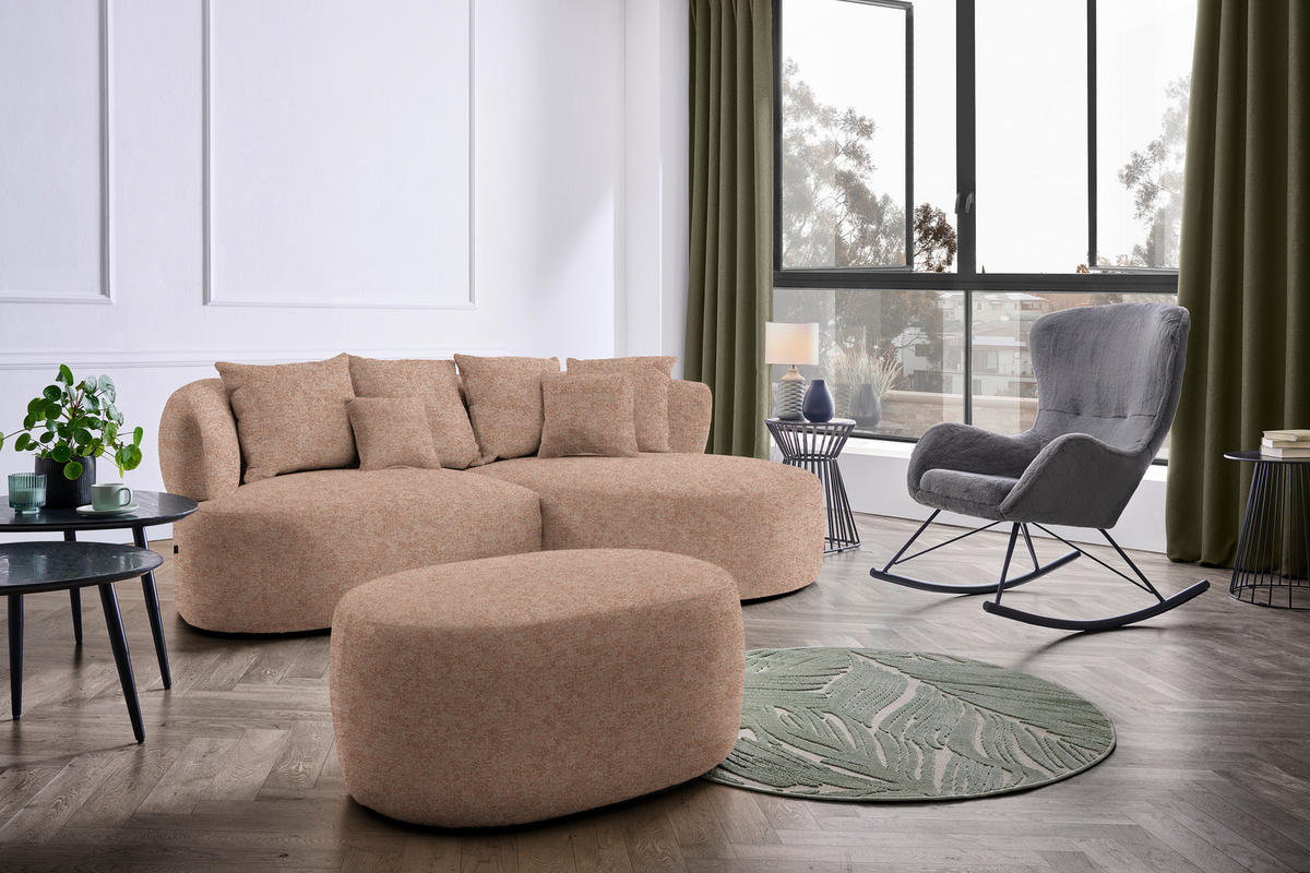 HOCKER in Textil Rostfarben  - Rostfarben/Schwarz, MODERN, Kunststoff/Textil (88/43/66cm) - Hom`in