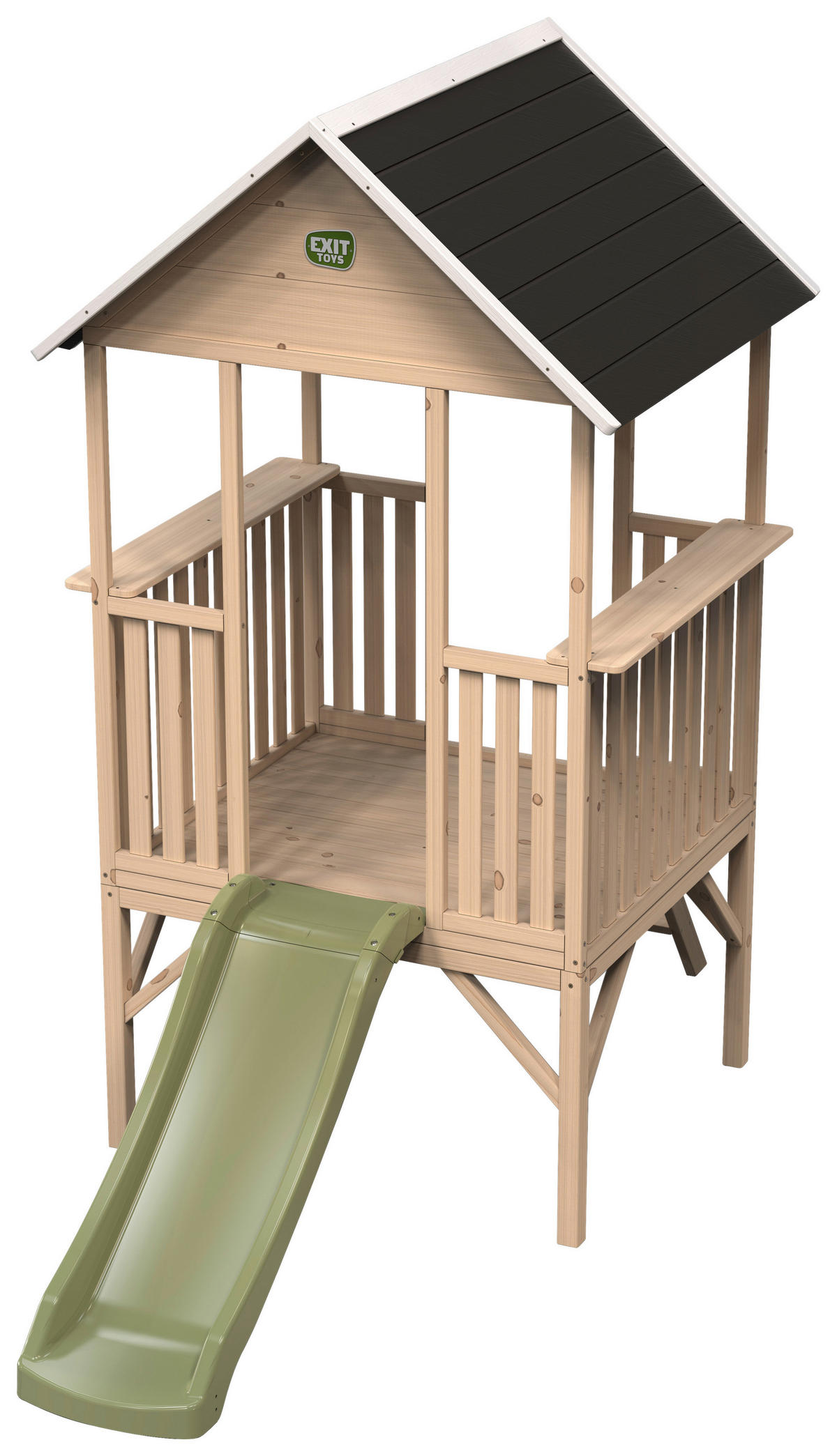 SPIELHAUS  - Naturfarben/Grün, KONVENTIONELL, Holz/Kunststoff (226/120/203cm) - EXIT Toys