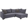 ECKSOFA in Cord Dunkelgrau  - Dunkelgrau/Schwarz, KONVENTIONELL, Holz/Textil (267/181cm) - Carryhome