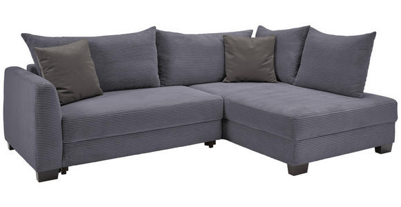 ECKSOFA in Cord Dunkelgrau  - Dunkelgrau/Schwarz, KONVENTIONELL, Holz/Textil (267/181cm) - Carryhome