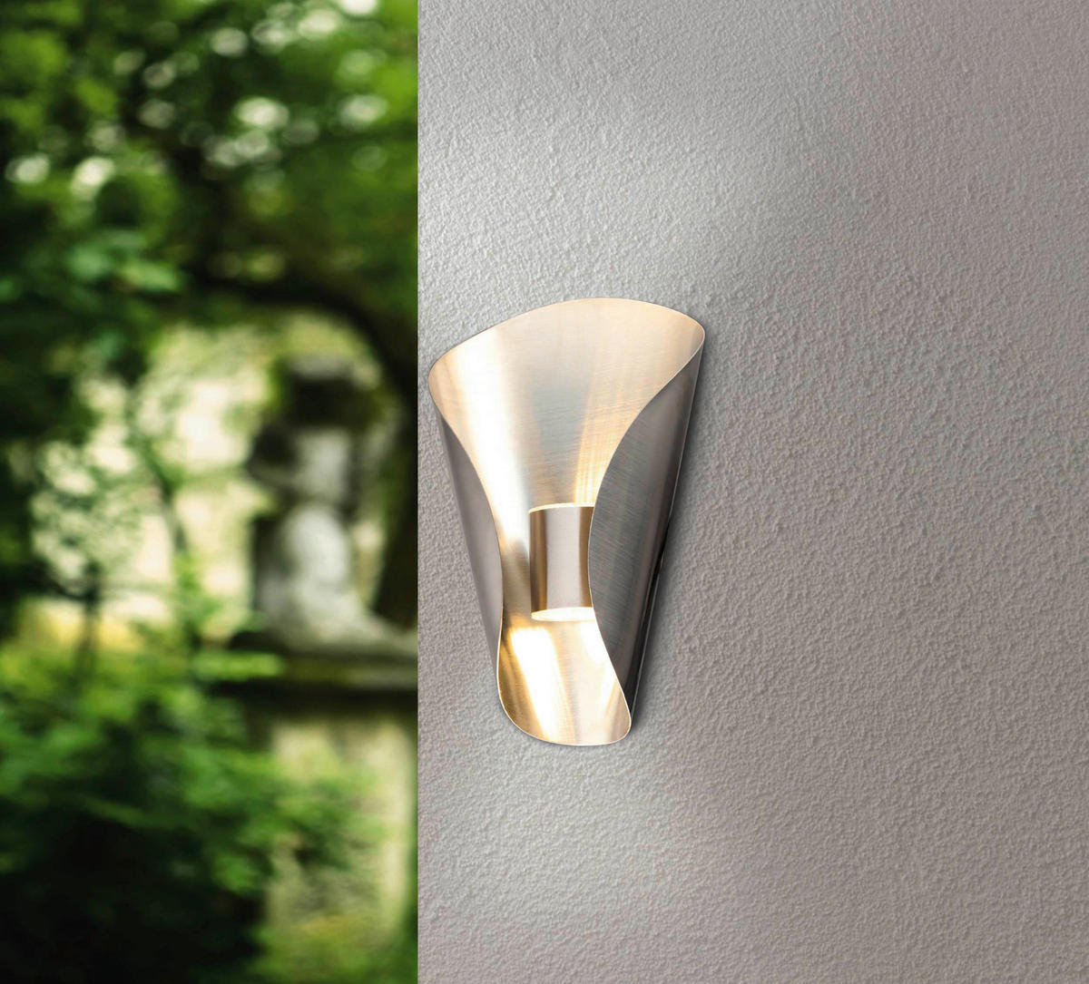 AUßENWANDLEUCHTE Bosaro   - Edelstahlfarben, Design, Metall (27/17/10,5cm) - Eglo