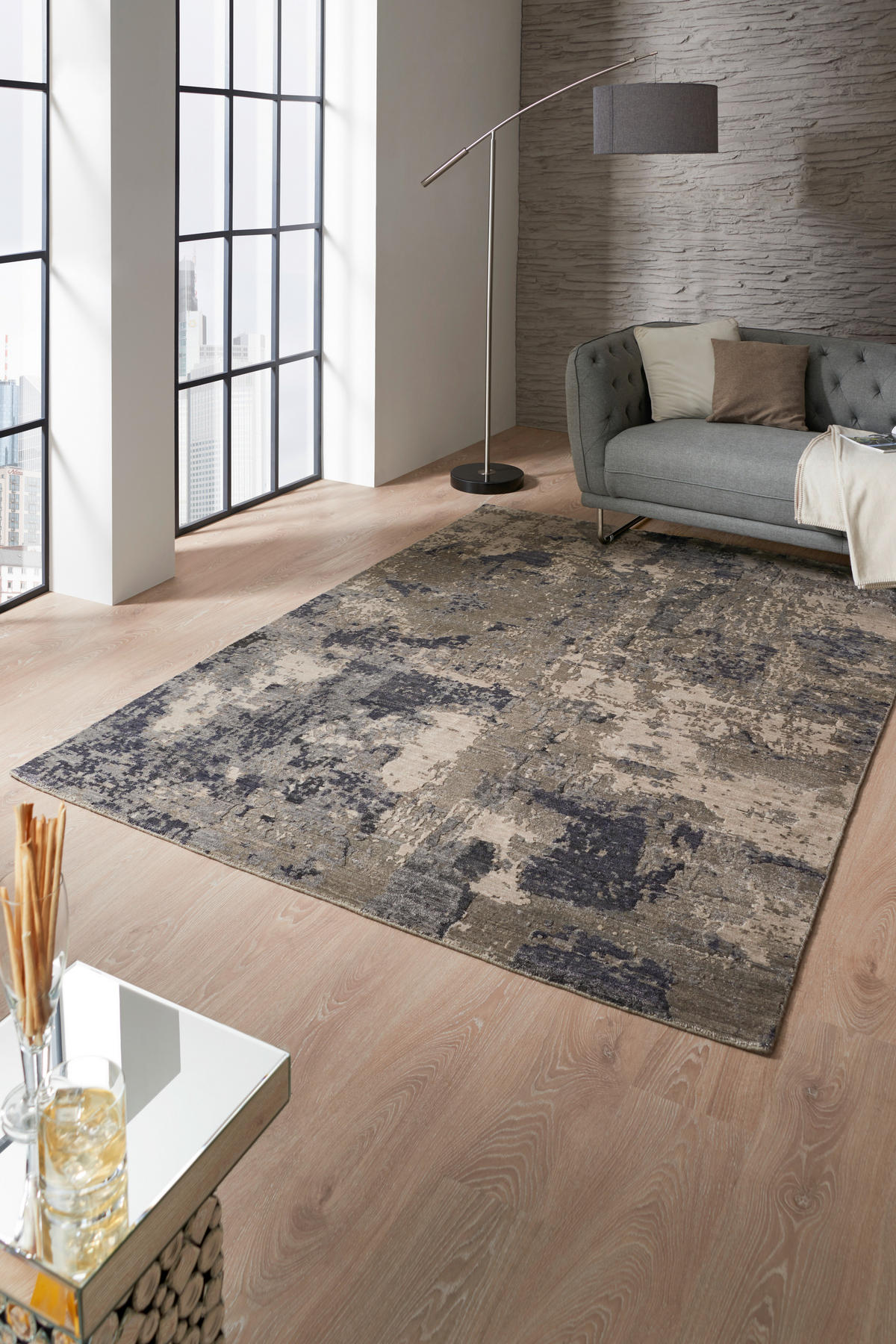 ORIENTÁLNÍ KOBEREC, 170/240 cm antracitová, barvy stříbra - barvy stříbra/antracitová, Design, textil (170/240cm) - Cazaris