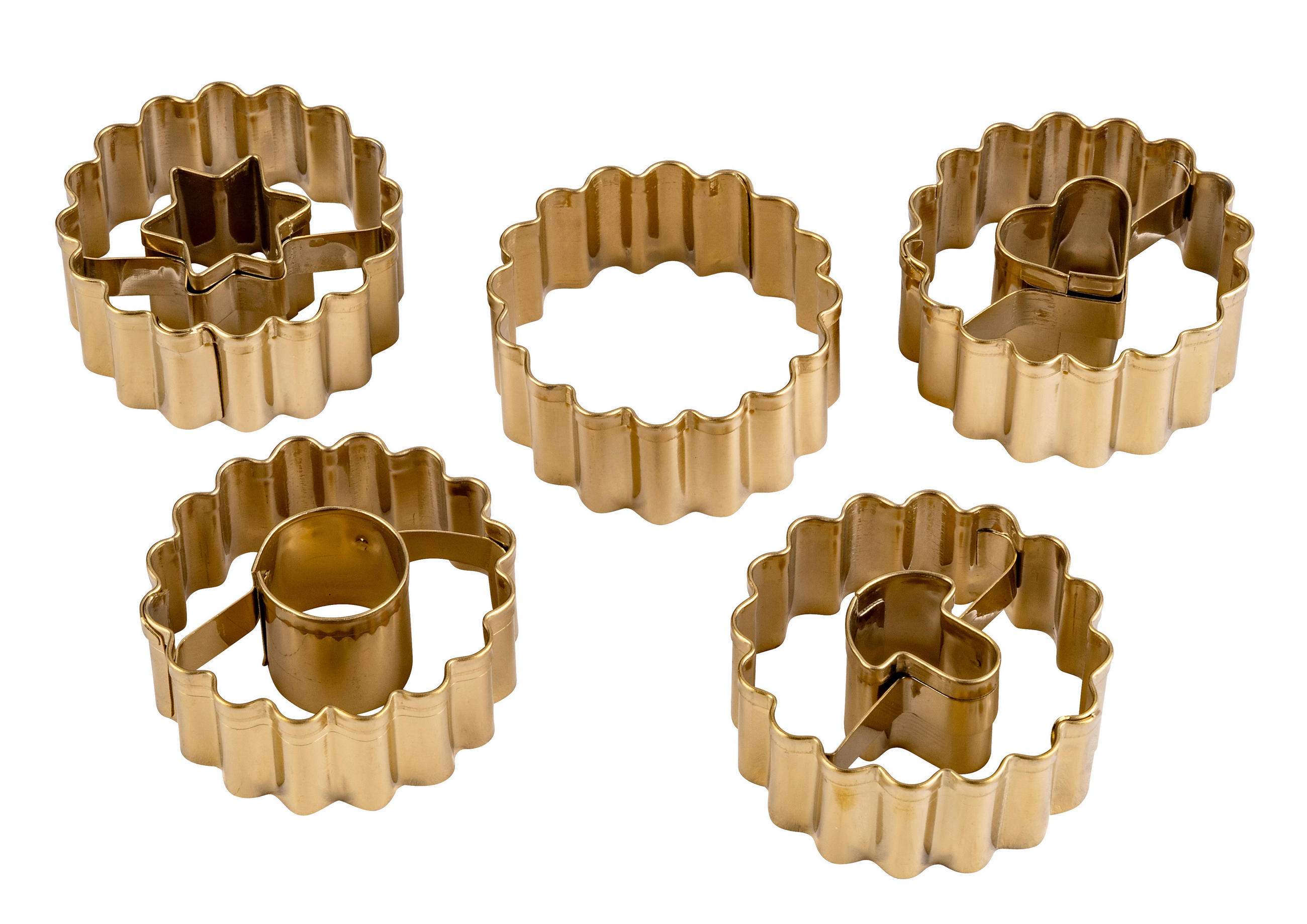 LINZER-KEKSAUSSTECHER - Goldfarben, KONVENTIONELL, Metall (3,5cm) - Dr.Oetker