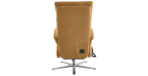RELAXSESSEL in Leder Currygelb - Currygelb/Edelstahlfarben, Design, Leder/Metall (70/124/85cm) - Cantus