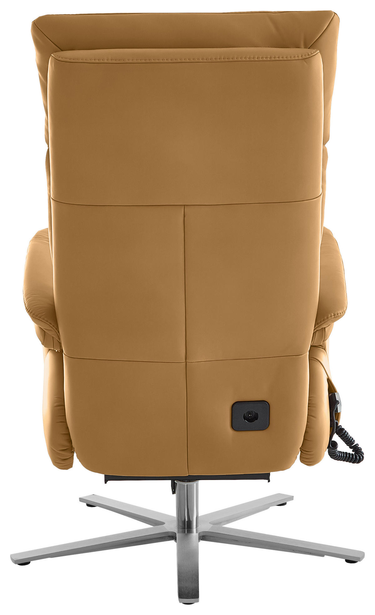 RELAXSESSEL in Leder Currygelb  - Currygelb/Edelstahlfarben, Design, Leder/Metall (70/124/85cm) - Cantus