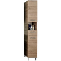 HOCHSCHRANK 30/195,5/33 cm  - Chromfarben/Eichefarben, KONVENTIONELL, Holzwerkstoff (30/195,5/33cm) - Carryhome