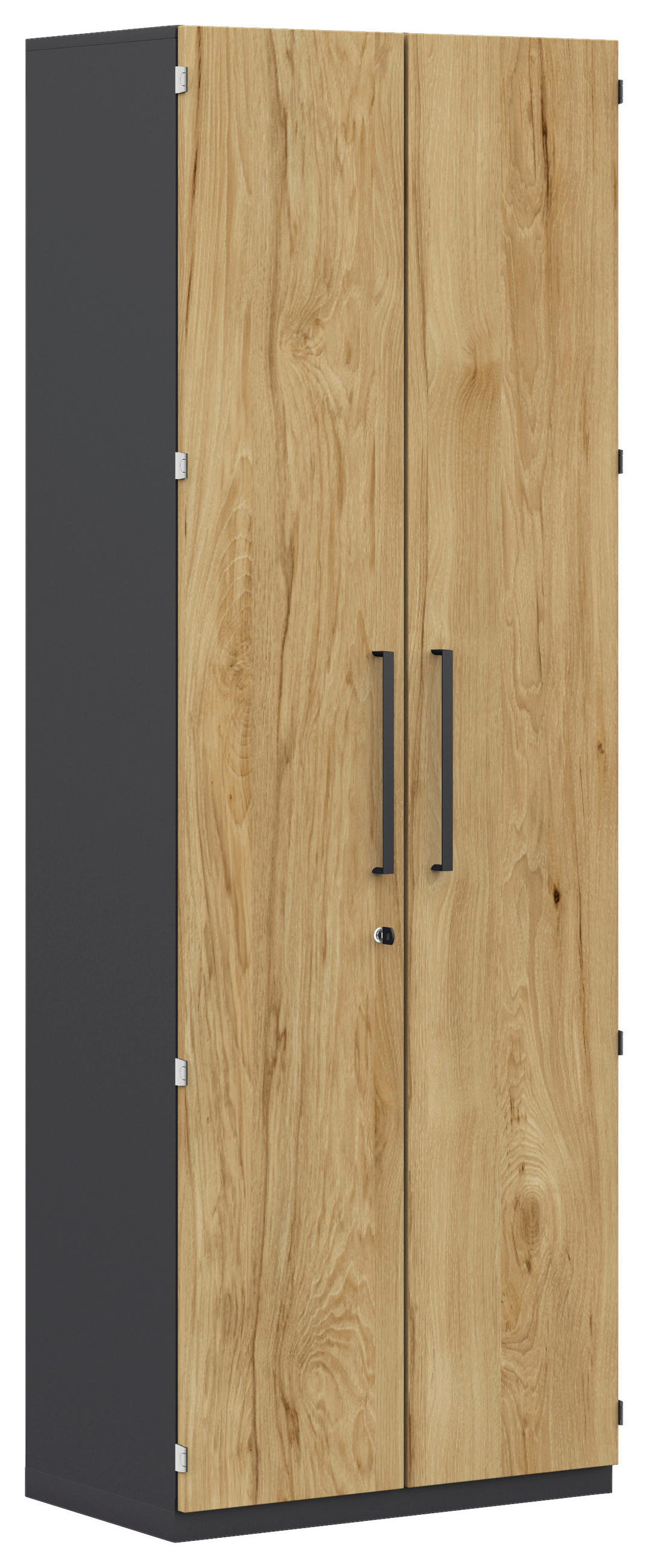 AKTENSCHRANK Anthrazit, Hickory  - Anthrazit/Hickory, KONVENTIONELL, Holzwerkstoff (80/220,5/41,9cm) - Moderano