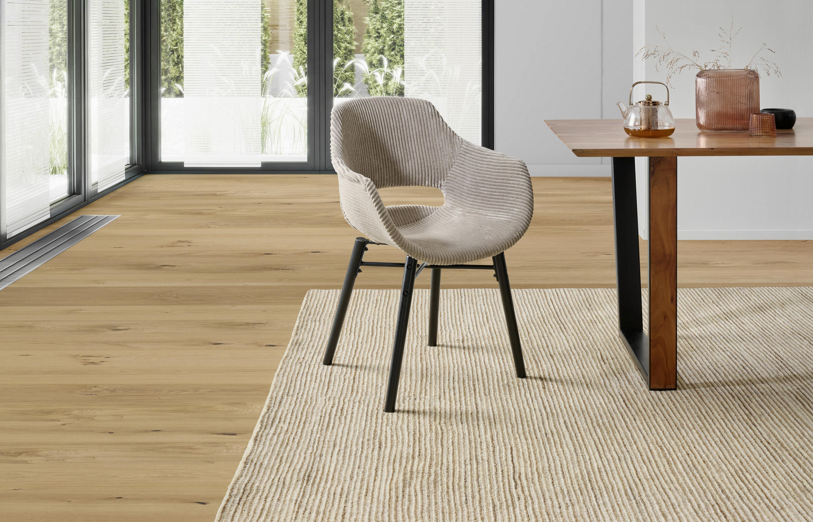 ARMLEHNSTUHL  in Cord matt  - Schwarz/Braun, MODERN, Holz/Kunststoff (58/81/61cm) - MID.YOU