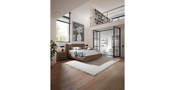 BOXSPRINGBETT 180/200 cm in Braun - Schwarz/Braun, Design, Kunststoff/Textil (180/200cm) - Johann Jakob