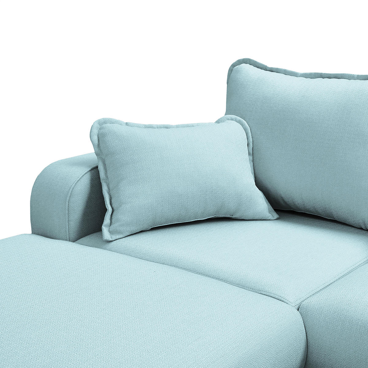 WOHNLANDSCHAFT Hellblau  - Wengefarben/Hellblau, Design, Holz/Textil (170/296/167cm) - Livetastic