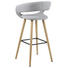 BARHOCKER Flachgewebe Hellgrau - Eichefarben/Hellgrau, Design, Holz/Textil (55/98/46,5cm) - Carryhome