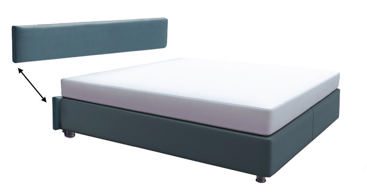 POLSTERBETT 160/200 cm  in Blau, Dunkelblau  - Blau/Weiss, Konventionell, Holz/Holzwerkstoff (160/200cm) - Beldomo - Sleep