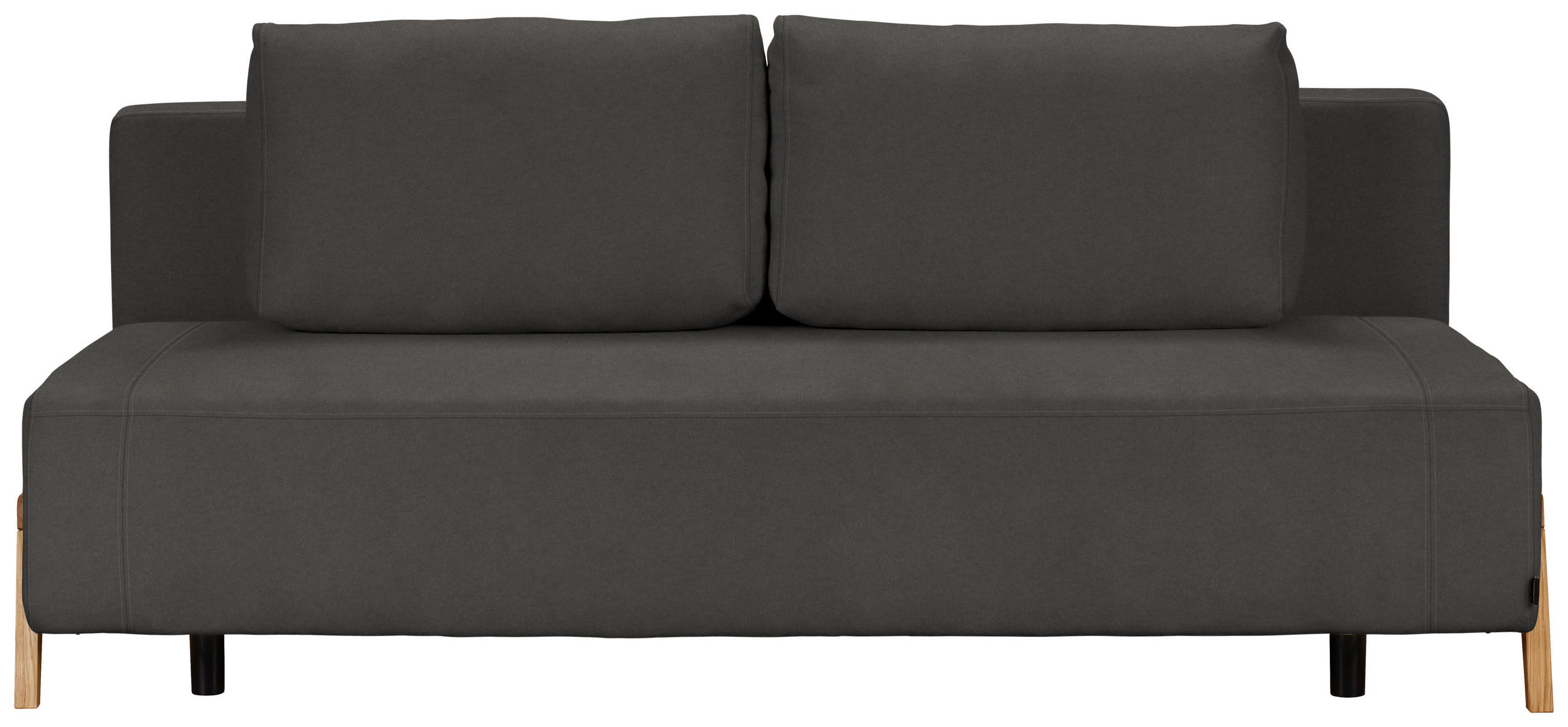 SCHLAFSOFA Mikrofaser Dunkelgrau  - Dunkelgrau/Naturfarben, Design, Holz/Textil (211/88/102cm) - Niels Andersson