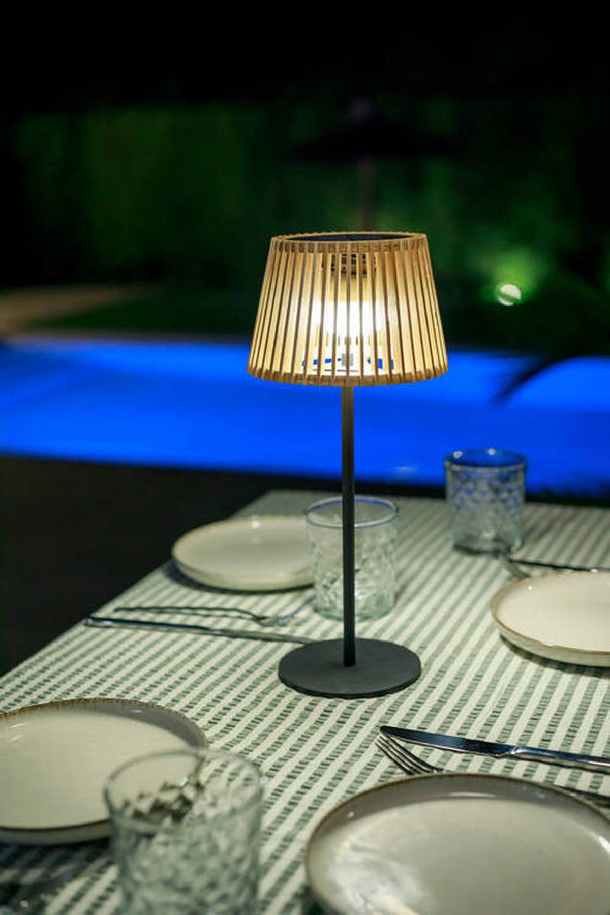 LED-TISCHLEUCHTE Okinawa 16/36/16 cm   - Schwarz/Braun, Natur, Naturmaterialien/Metall (16/36/16cm) - New Garden