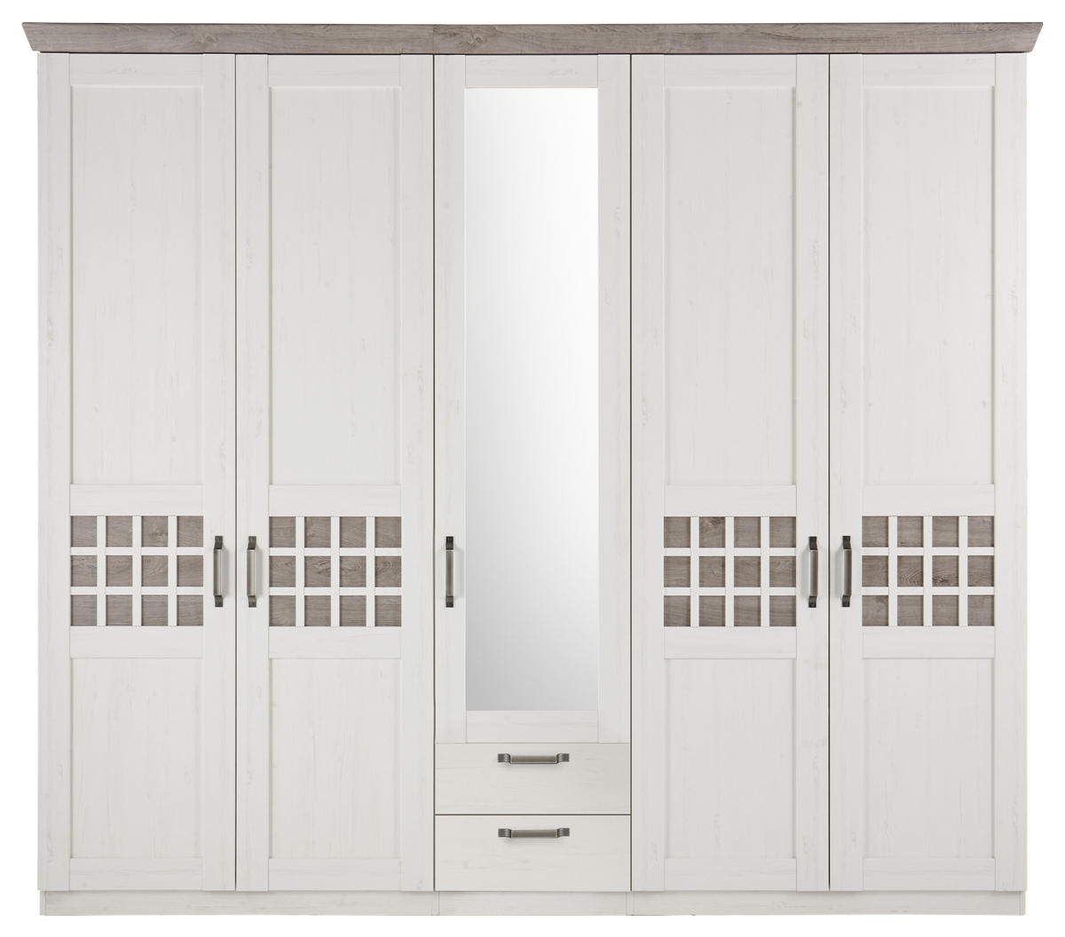 SCHLAFZIMMER in Weiss, Eichefarben  - Weiss/Eichefarben, Lifestyle, Glas/Holzwerkstoff (180/200cm) - MID.YOU