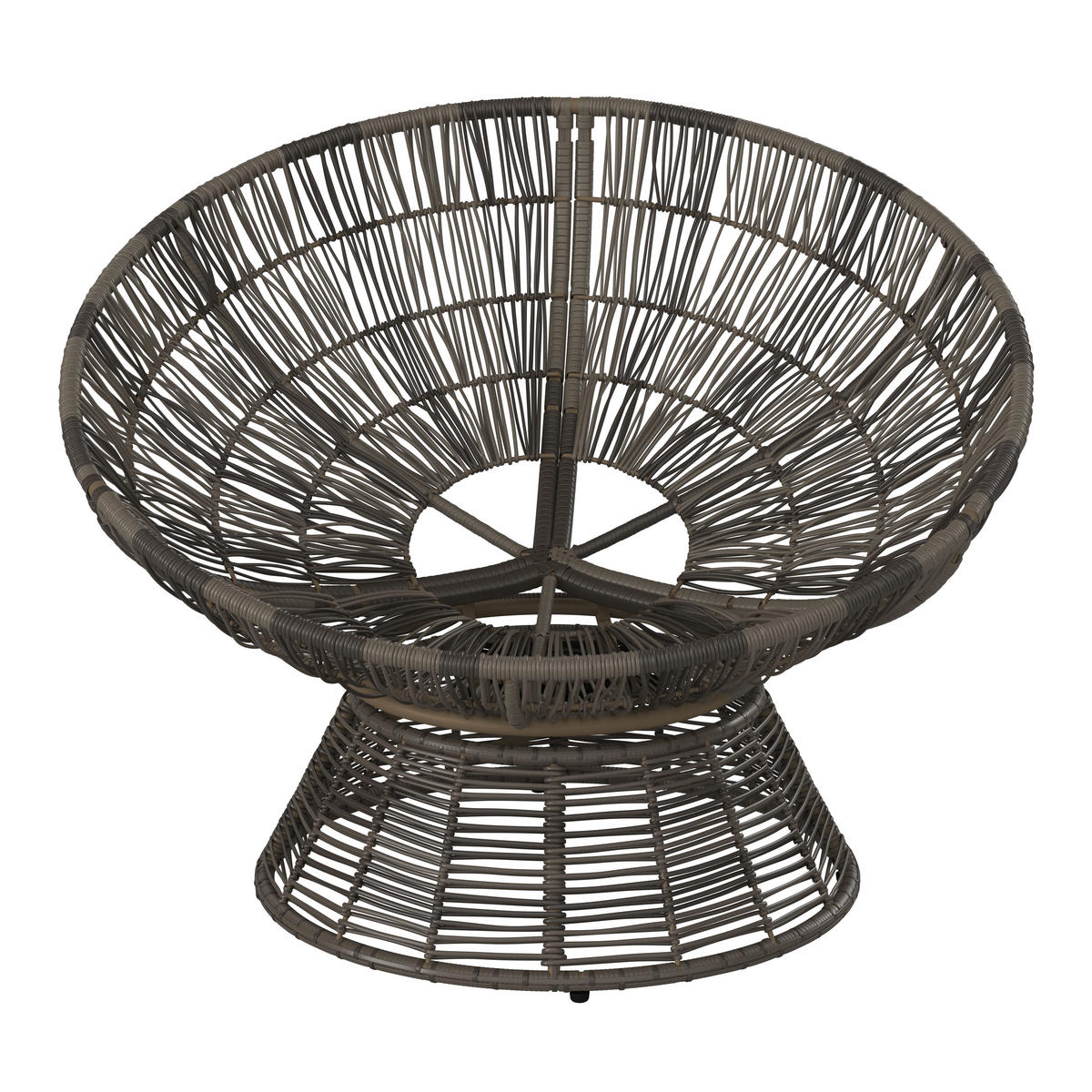 Papasansessel 95/84/77 cm  - Braun/Grau, KONVENTIONELL, Kunststoff/Metall (95/84/77cm) - Ambia Garden