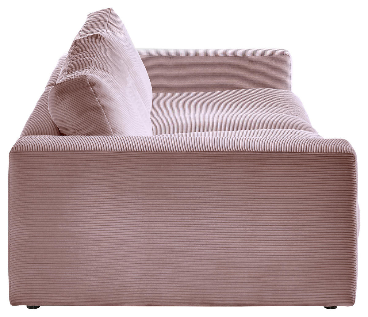 MEGASOFA in Feincord Altrosa  - Schwarz/Altrosa, Design, Kunststoff/Textil (290/86/127cm) - Pure Home Lifestyle