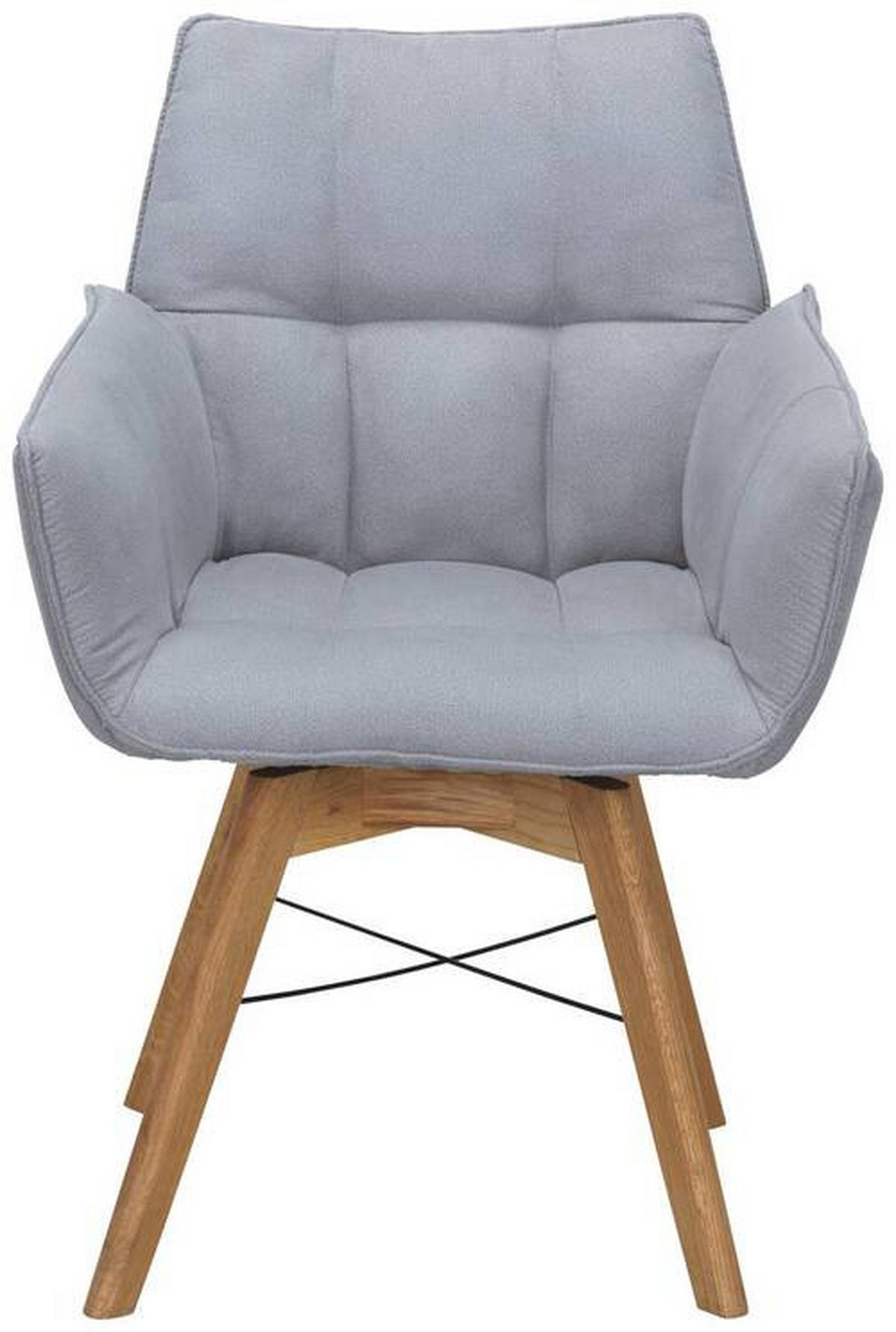 CHAISE ACCOUDOIRS  in Flachgewebe  - Wildeiche/Hellgrau, Design, Holz/Textil (61/87/63cm) - Waldwelt