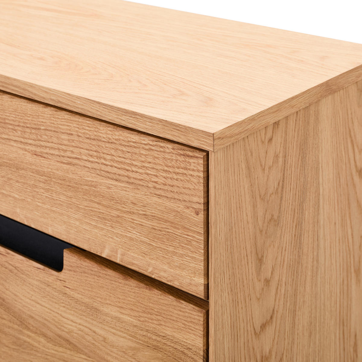 SCHUHSCHRANK Eiche teilmassiv Eichefarben  - Eichefarben/Schwarz, KONVENTIONELL, Holz/Holzwerkstoff (80/102/40cm) - Linea Natura