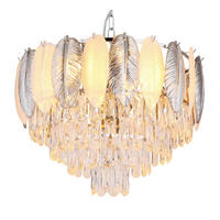 KRONLEUCHTER 52/139 cm    - Klar/Chromfarben, Konventionell, Kunststoff/Metall (52/139cm) - Globo