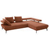 ECKSOFA in Chenille Rostfarben  - Rostfarben/Schwarz, Design, Textil/Metall (305/224cm) - Dieter Knoll