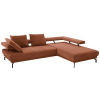 ECKSOFA in Chenille Rostfarben  - Rostfarben/Schwarz, Design, Textil/Metall (305/224cm) - Dieter Knoll