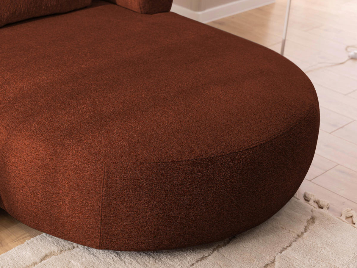 ECKSOFA in Chenille Rostfarben  - Rostfarben/Schwarz, Design, Kunststoff/Textil (256/156cm) - Livetastic