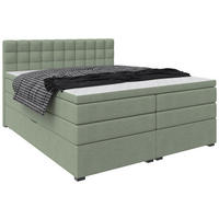 BOXSPRINGBETT 160/200 cm,  in Grün, Bettkasten, Topper, Matratzen, H3 = fest  - Schwarz/Grün, KONVENTIONELL, Kunststoff/Textil (160/200cm) - Boxxx