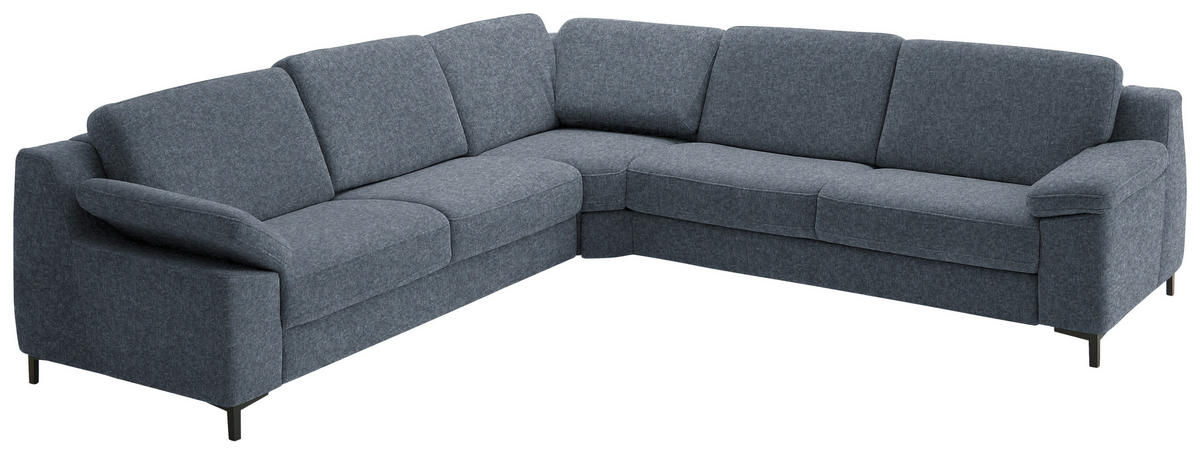 ECKSOFA in Chenille Dunkelgrau  278/278 cm  - Dunkelgrau/Schwarz, Design, Textil/Metall (278/278cm) - Valdera