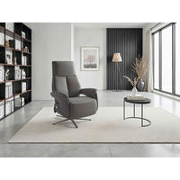 RELAXSESSEL Leder Mokka  - Schwarz/Mokka, Basics, Leder/Metall (75/115/85cm) - Sit & More