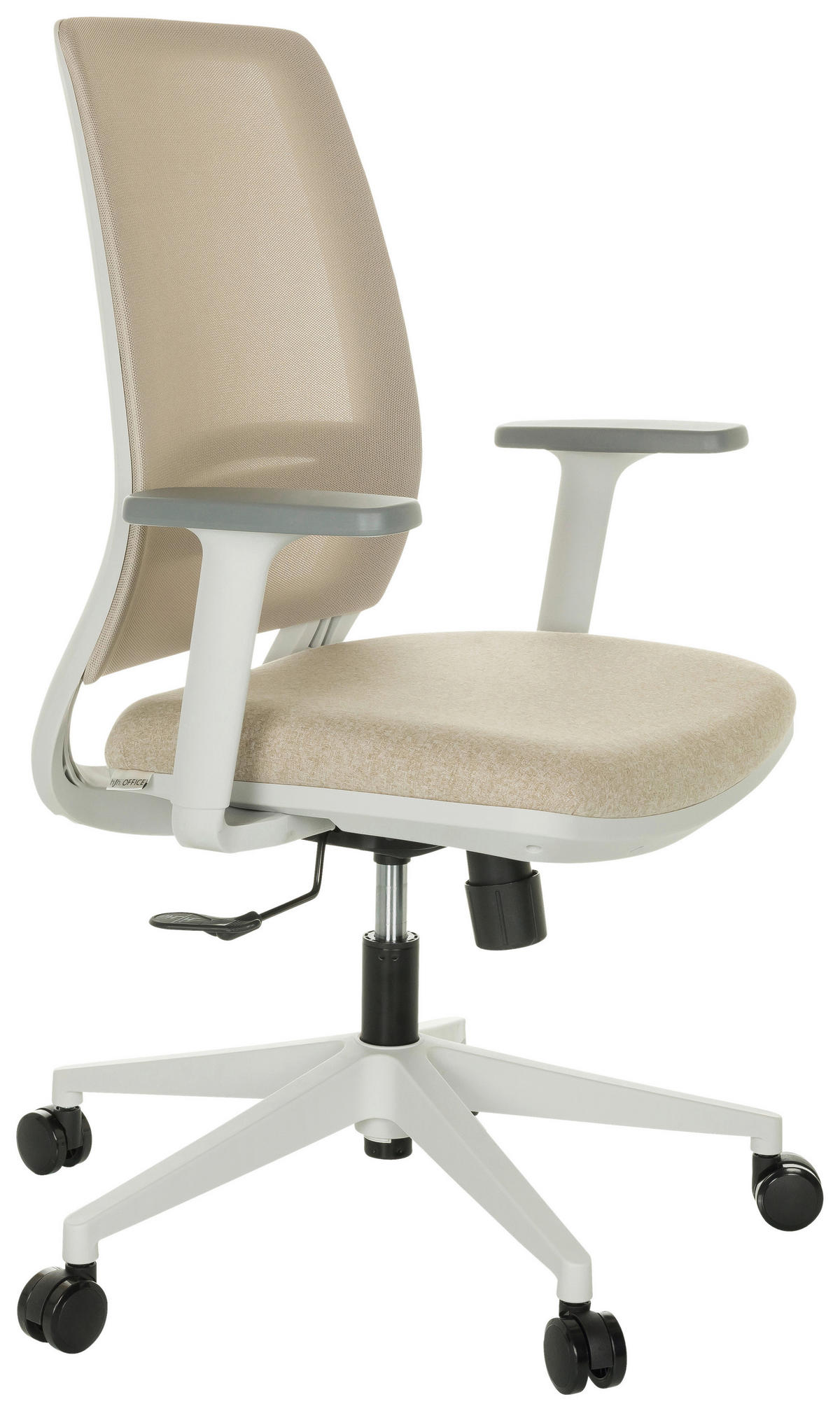 OTOČNÁ ŽIDLE, béžová - šedá/bílá, Basics, textil/plast (68/98,5-108,5/56cm) - MID.YOU
