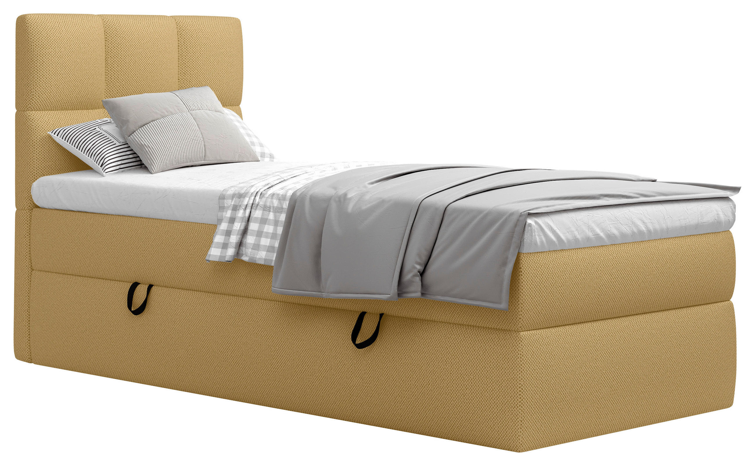 BOXBETT 90/200 cm  in Senfgelb  - Senfgelb/Schwarz, MODERN, Holz/Holzwerkstoff (90/200cm) - MID.YOU