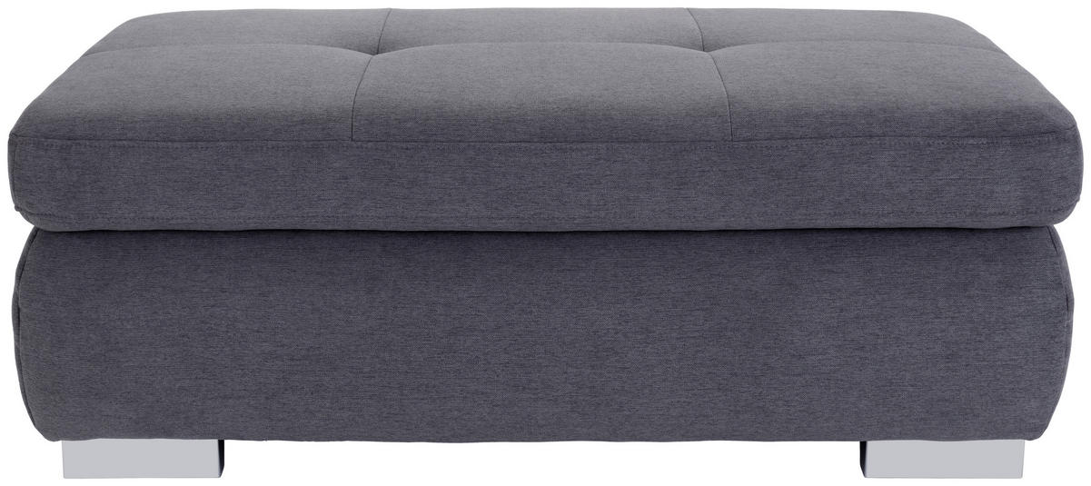HOCKER in Textil Grau  - Chromfarben/Grau, Modern, Textil/Metall (129/47/64cm) - Livetastic